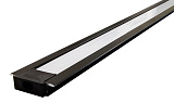 Алюминиевый врезной профиль 22x6 мм, L=2 м с матовым экраном, с заглушками, без крепежа, черный (SP251B)