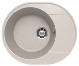 Одночашевая овальная кухонная мойка 585x485, глубина 180 мм реверсивная, кварц, цвет асфальт (Nora 585-10)