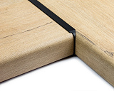 Планка для столешницы угловая, 600х26,5 мм, R9, черная (1526/R9Ч)