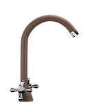 Смеситель кухонный двухрожковый, цвет терракот (ES-007-307)