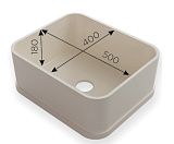 Мойка из искусственного камня 500х400 мм, чаша 180 мм, из материала заказчика (500/2)