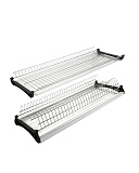 Сушка проволочная, 280x764x124 мм, двухуровневая, с алюминиевой рамкой, цвет никель, нержавейка (SU 800(R)/NS)